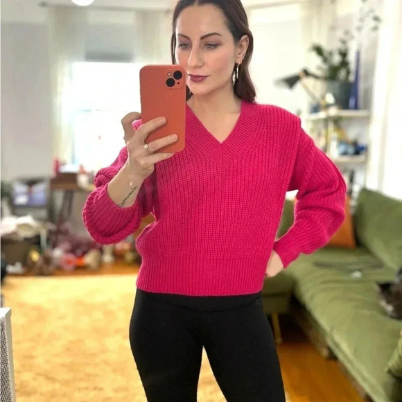 Essentiel Antwerp Fuschia Pink Cable Knit Sweater Sz XS made in Italy - Picture 6 of 12